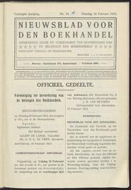 Nieuwsblad voor den boekhandel jrg 80, 1913, no 14, 18-02-1913 in 
