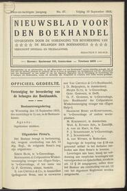Nieuwsblad voor den boekhandel jrg 82, 1915, no 67, 10-09-1915 in 
