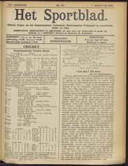 Het sportblad; Officiëel orgaan van den Amsterdamschen Voetbalbond,  Nederlandschen Cricketbond en verschillende bonden en clubs jrg 27, 1919, no 32, 07-08-1919 in 