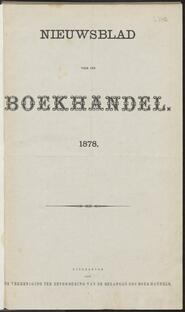 Nieuwsblad voor den boekhandel jrg 45, 1878 [Index]