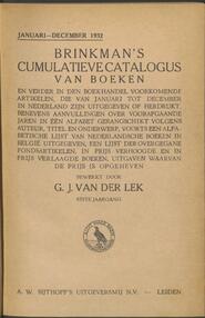 Brinkman's cumulatieve catalogus van boeken in 