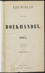 Nieuwsblad voor den boekhandel jrg 32, 1865 [Index]
