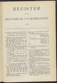 Nieuwsblad voor den boekhandel, 1906 [Index]
