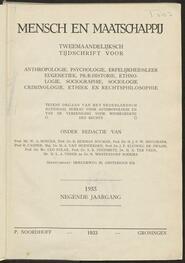 Mensch en maatschappij; Tweemaandelijksch tijdschrift jrg 9, 1933 [volgno 1]