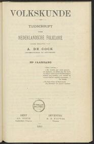 Volkskunde; tĳdschrift voor Nederlandsche folklore jrg 22, 1911 [volgno 3]