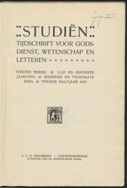 Studiën; Tijdschrift voor godsdienst, wetenschap en letteren jrg 65, 1933 (121), no 120