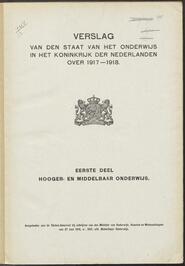 Verslag van den staat van het onderwijs in het Koninkrijk der Nederlanden over ..., 1919 [volgno 1]