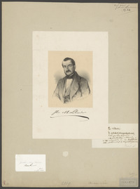 Portret van jhr. Mozes Salvador, litho van Th. Brüggemann
