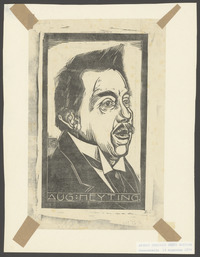 Portret van August Th.A. Heyting, linoleumsnede
