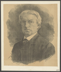 Portret van Carel Vosmaer door Johan Braakensiek, litho