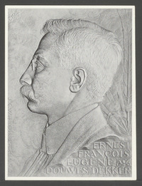Portret van Ernest François Eugène Douwes Dekker, plaquette door J.C. Wienecke