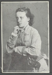 Portret van Mimi Douwes Dekker-Hamminck Schepel door A. Böeseken, reproductie