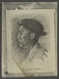 Portret van Si Asnam, pastel van Pieter Sorgdrager