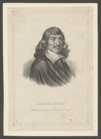 Portret van René Descartes, litho door Gerhardus Fredericus Eilbracht