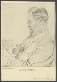 Portret van Combertus Pieter Burger, getekend door H. Meijer