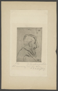 Portret van August Heyting door G. Vantongerloo, ets