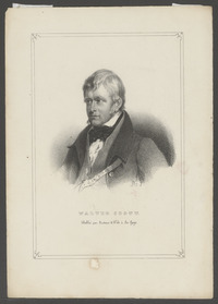 Portret van Walter Scott, lithografie