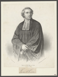 Portret van Ludwig Carl Lentz, lithografie door E. Spanier naar I.H. Hoffmeister