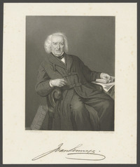 Portret van Jacob van Lennep door D.J. Sluyter naar J.G. Schwartze, staalgravure, ets en stippelgravure 