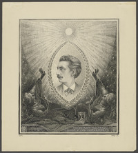 Portret van Multatuli, getekend door Mart. van G.