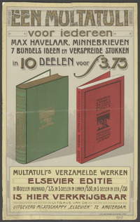 Affiche voor Verzamelde Werken deel 1, Elsevier