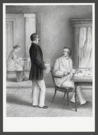 Verbrugge komt bij met een zoëven ontvangen brief (1881), door J.C. Rappard, reproductie