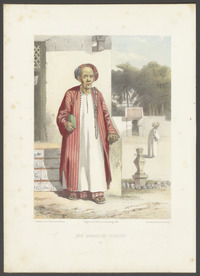 Een Javaansche priester, getekend door E. Hardouin, kleurenlithografie
