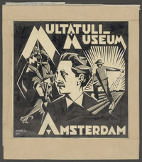 Multatuli Museum Amsterdam-vignet, getekend door André Vlaanderen