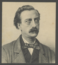 Portret van Multatuli, naar foto Mitkiewicz 