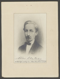 Portret van Multatuli, tekening door G.H.C. Overman naar een foto uit 1860, reproductie (1960)