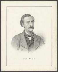 Portret van Multatuli, naar foto Mitkiewicz 