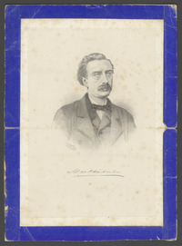 Portret van Multatuli, naar foto Mitkiewicz, staalgravure door A. Sterck