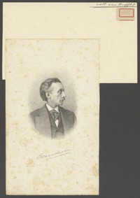 Portret van Multatuli, lithografie naar Boussaud en Valladon