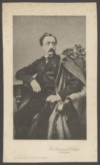 Portret van Multatuli, naar foto Heinrich Löwenstamm