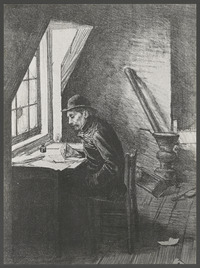 Multatuli schrijvend aan Max Havelaar in 'De Amsterdammer'