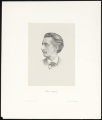 Portret van Multatuli, lithografie door August Allebé