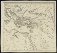 Map of the eastern part of the Roman Empire, staalgravure door Thomas Kitchin