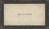 Visitekaartje van J. van Wotki, met aantekening van Multatuli