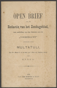 Open Brief, Brochure van H. v.d. G. jr. 