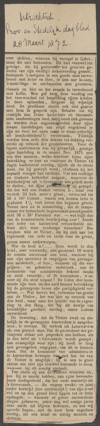 Bericht over Jacob de Vletter in het Utrechtsch Provinciaal en Stedelijk Dagblad